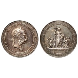 Ferenc József - Jeruzsálemi látogatás 1869 ezüstérem