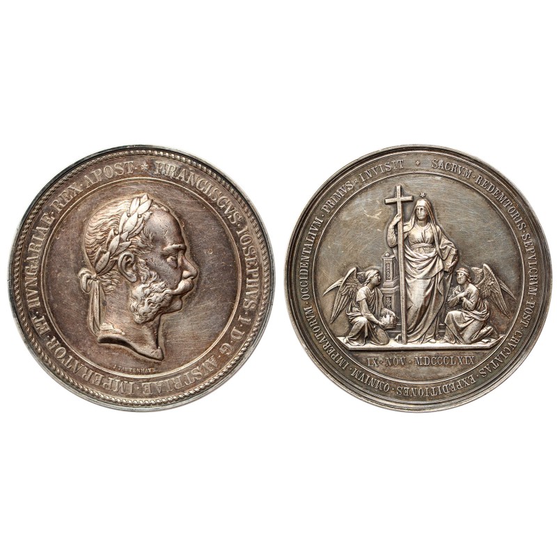 Ferenc József - Jeruzsálemi látogatás 1869 ezüstérem
