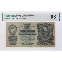 20 pengő 1930 PMG Choice About Unc