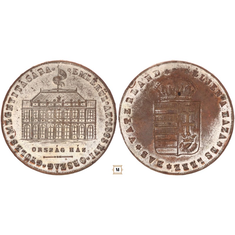 Éljen a Haza - Emlékül az Országgyűlés megnyitására 1865 bronz érem