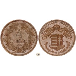 Ferenc József 4 krajcár 1868 KB