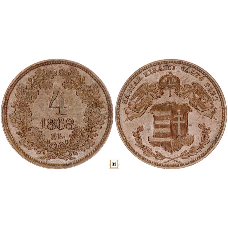 Ferenc József 4 krajcár 1868 KB