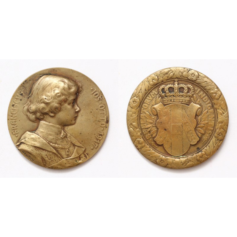 Habsburg Ottó 1917 bronz érem, H.Kautsch