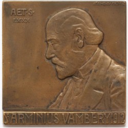 Vámbéry Ármin 80 éves bronz emlékplakett 1912