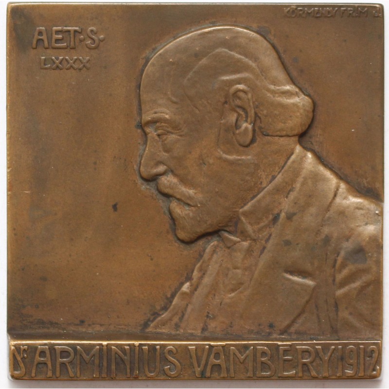 Vámbéry Ármin 80 éves bronz emlékplakett 1912