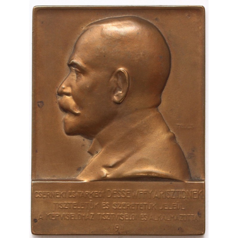 Dessewffy Arisztidnek bronz emlékplakett 1911