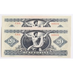 20 forint 1980 2db sorszámkövető