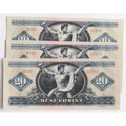 20 forint 1969 3db sorszámkövető