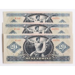 20 forint 1969 3db sorszámkövető