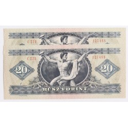 20 forint 1975 2db sorszámkövető
