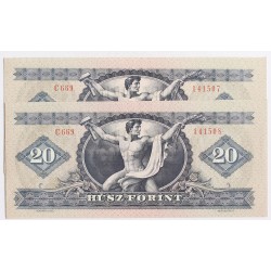 20 forint 1975 2db sorszámkövető
