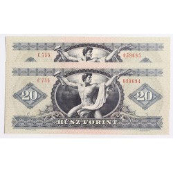 20 forint 1975 2db sorszámkövető
