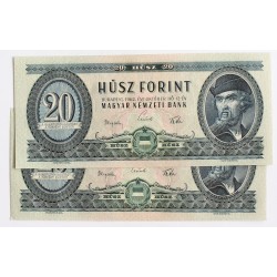 20 forint 1962 2db sorszámkövető