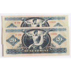 20 forint 1962 2db sorszámkövető