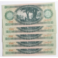 10 forint 1969 5db sorszámkövető