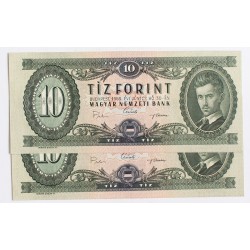 10 forint 1969 2db sorszámkövető