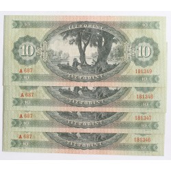 10 forint 1962 4db sorszámkövető