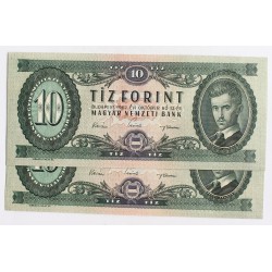 10 forint 1962 2db sorszámkövető