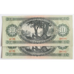 10 forint 1962 2db sorszámkövető