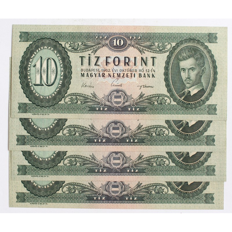 10 forint 1962 4db sorszámkövető