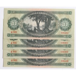10 forint 1962 4db sorszámkövető