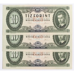 10 forint 1975 3db sorszámkövető