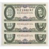10 forint 1975 3db sorszámkövető