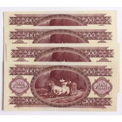 100 forint 1975 4db sorszámkövető