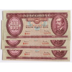 100 forint 1962 3db sorszámkövető