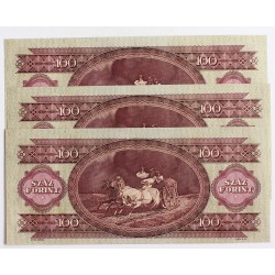 100 forint 1962 3db sorszámkövető