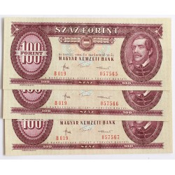 100 forint 1984 3db sorszámkövető