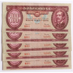 100 forint 1962 5 db sorszámkövető