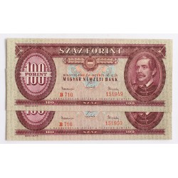 100 forint 1962 2db sorszámkövető