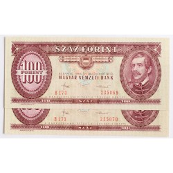 100 forint 1984 2db sorszámkövető