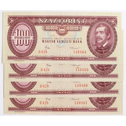 100 forint 1984 4db sorszámkövető