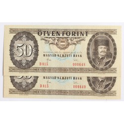 50 forint 1983 2db sorszámkövető