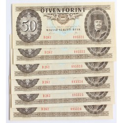 50 forint 1989 6db sorszámkövető