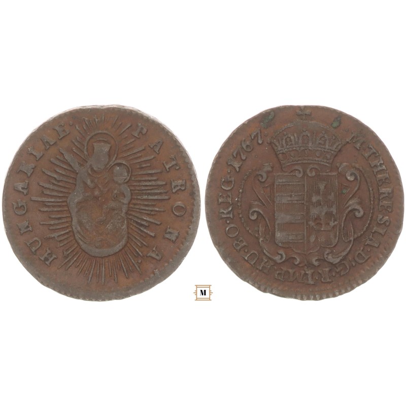 Mária Terézia 1/2 krajcár 1767 vjn.