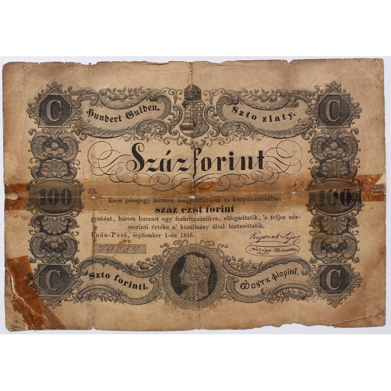 Szabadságharc 100 forint 1848