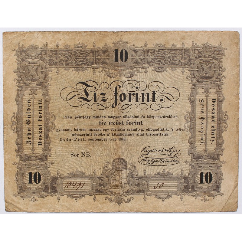 Szabadságharc 10 forint 1848