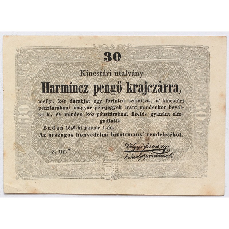 Szabadságharc 30 krajcár 1849