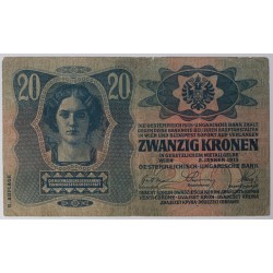 20 Korona 1913 II. Kiadás ,Ismeretlen felülbélyegzés