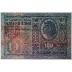 100 Korona 1912 Magyar Felülbélyegzés