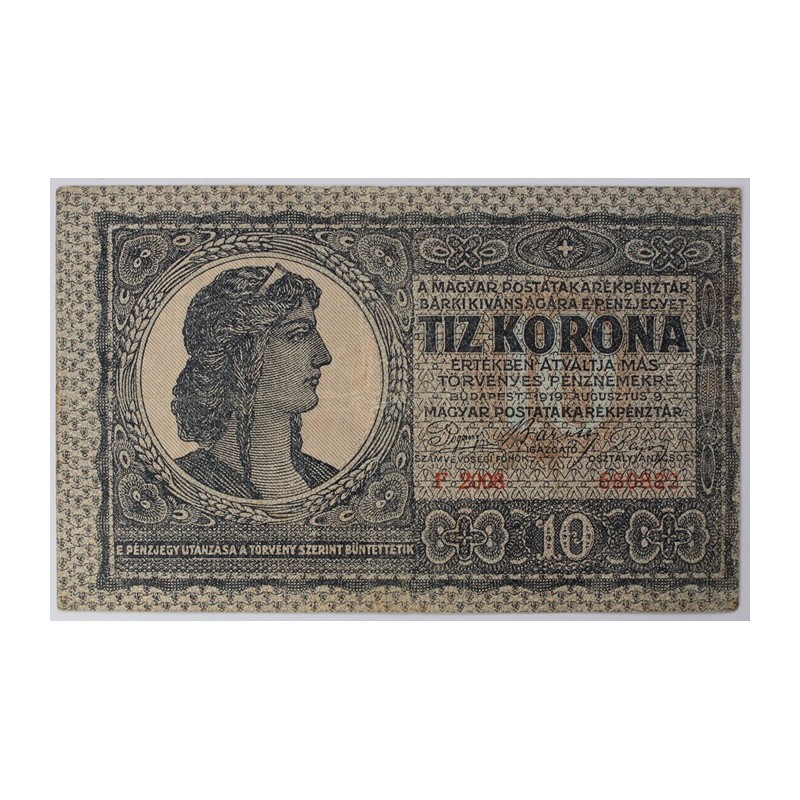 10 Korona 1919 Augusztus 9